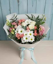 Букет цветов из:  Розы, Лизиантусы и Хризантемы #REPLACE_PRED# Троицкое