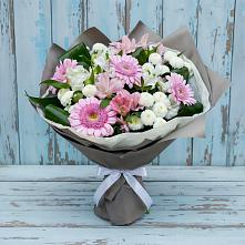 Букет цветов из:  Герберы, Альстромерии и Хризантемы в Троицкое