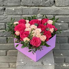 Цветочная композиция из Розы в коробке в Троицкое