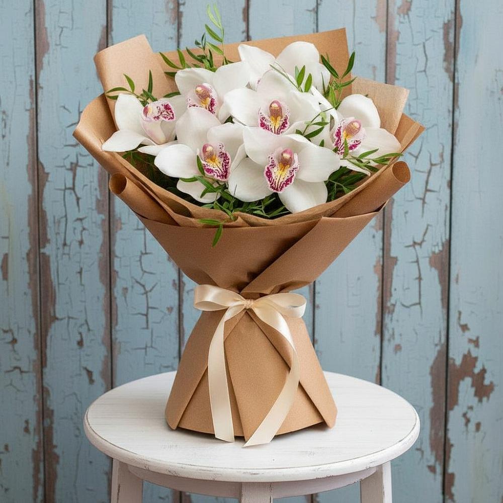 Букет цветов из: Орхидеи и Розы в Троицкое