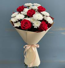 Букет цветов из:  Розы и Хризантемы в Троицкое