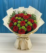 Букет цветов из:  Розы и Хризантемы в Троицкое